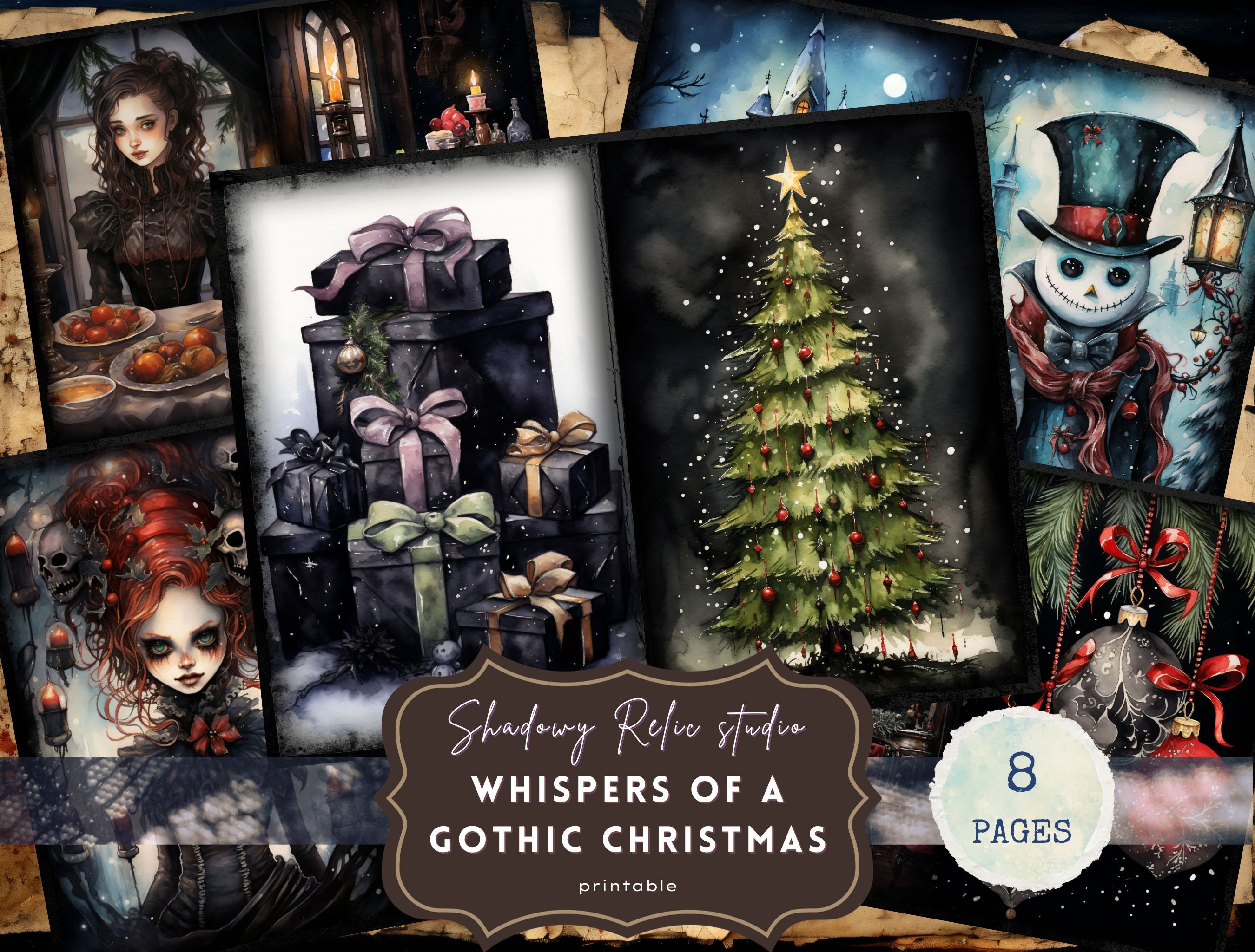 Christmas card gothic witch - Etsy 日本