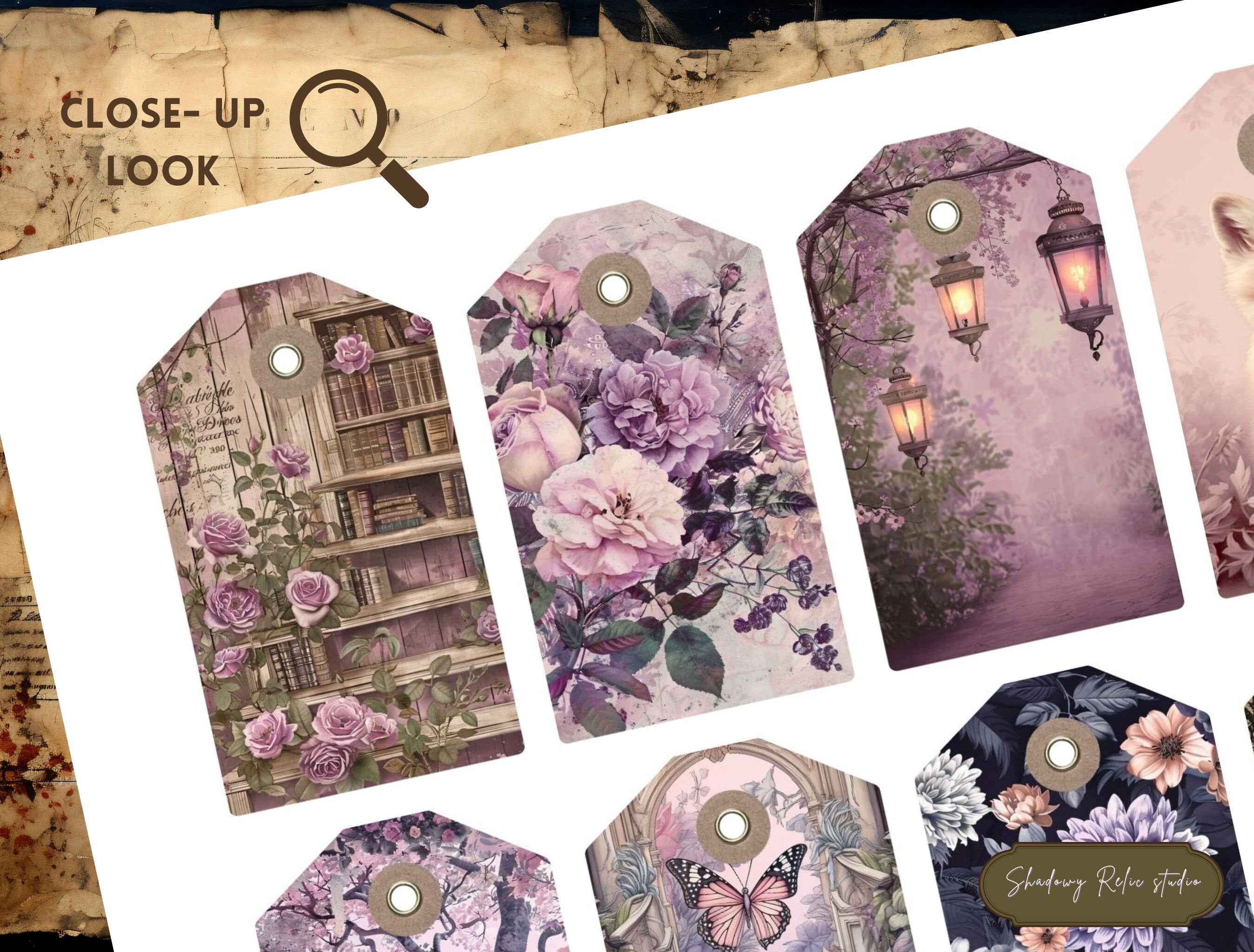 Wraithwood Garden Junk Journal Page Purple Dream Printable Kit Gothic ...