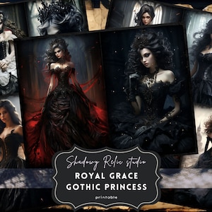 Gothic Princess Junk Journal-pagina's Gotische collagevel scrapbooking kaarten ephemera Gothic Princess Junk Journal Kit Gothic Royal Grace