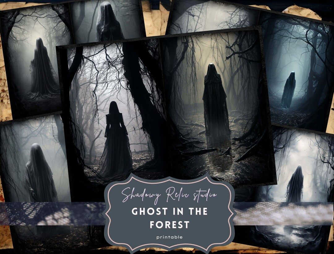 Gothic Ghost in the Forest Junk Journal Pages Gothic Printable Collage ...