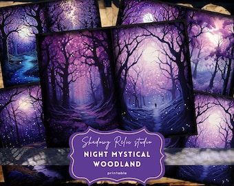 Gothic Mystical Woodland Junk Journal Pages Gothic printable Pages collage sheets scrapbooking cards papers ephemera Forest Junk Journal kit