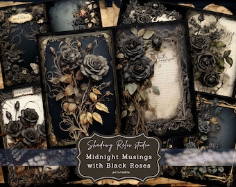 ブラックローズ ヴィンテージ ジャンクジャーナルペーパー（デジタル