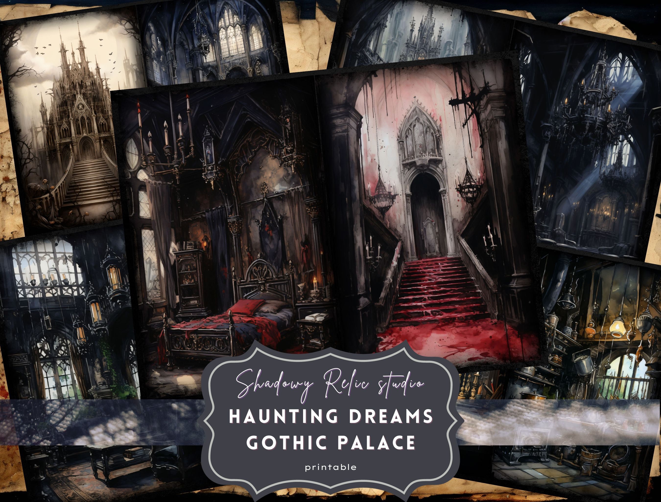 Gothic Palace Junk Journal Printable Mystical Palace Junk Journal Pages ...