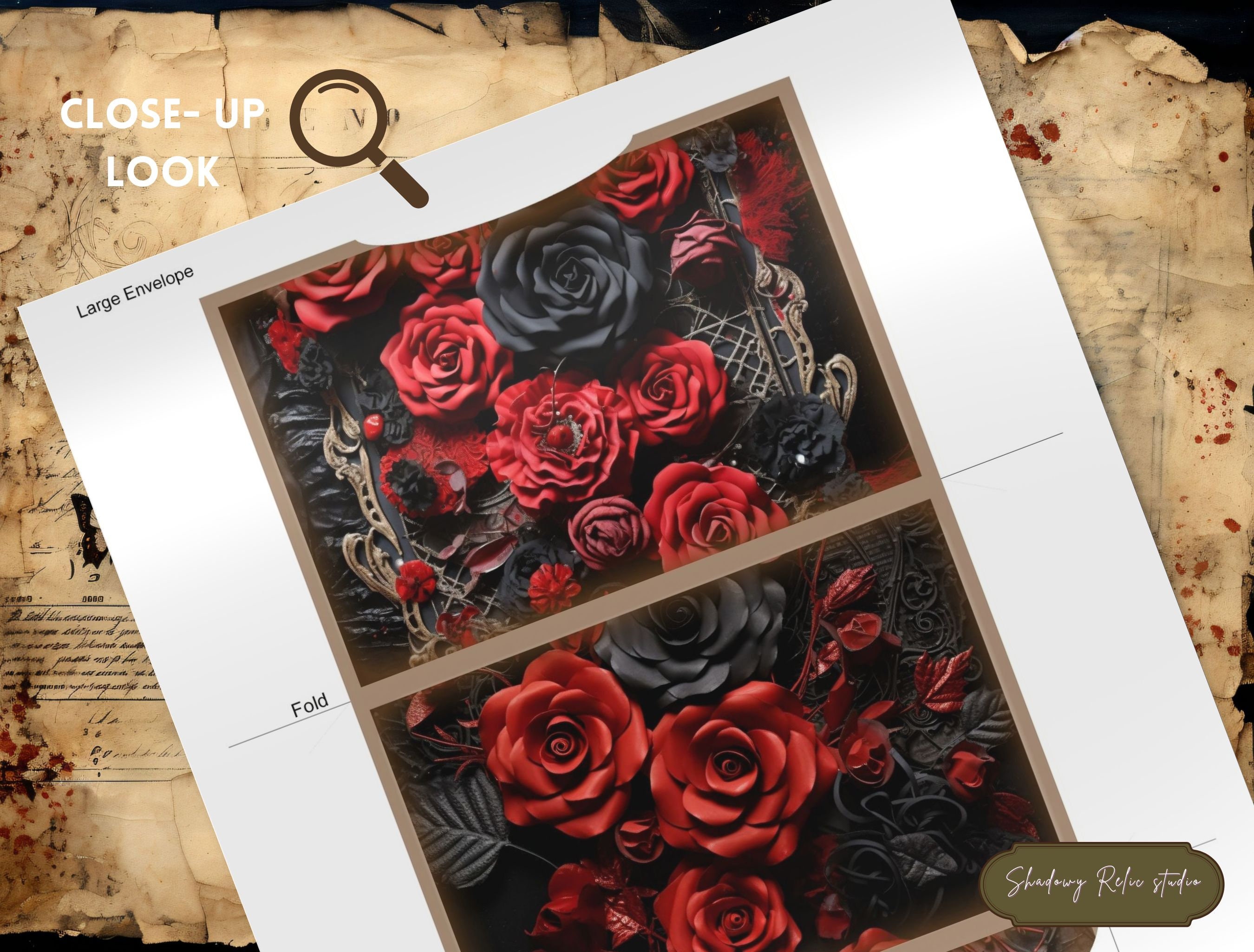 Gothic Black and Red Roses Junk Journal Kit Gothic Collage Sheets ...