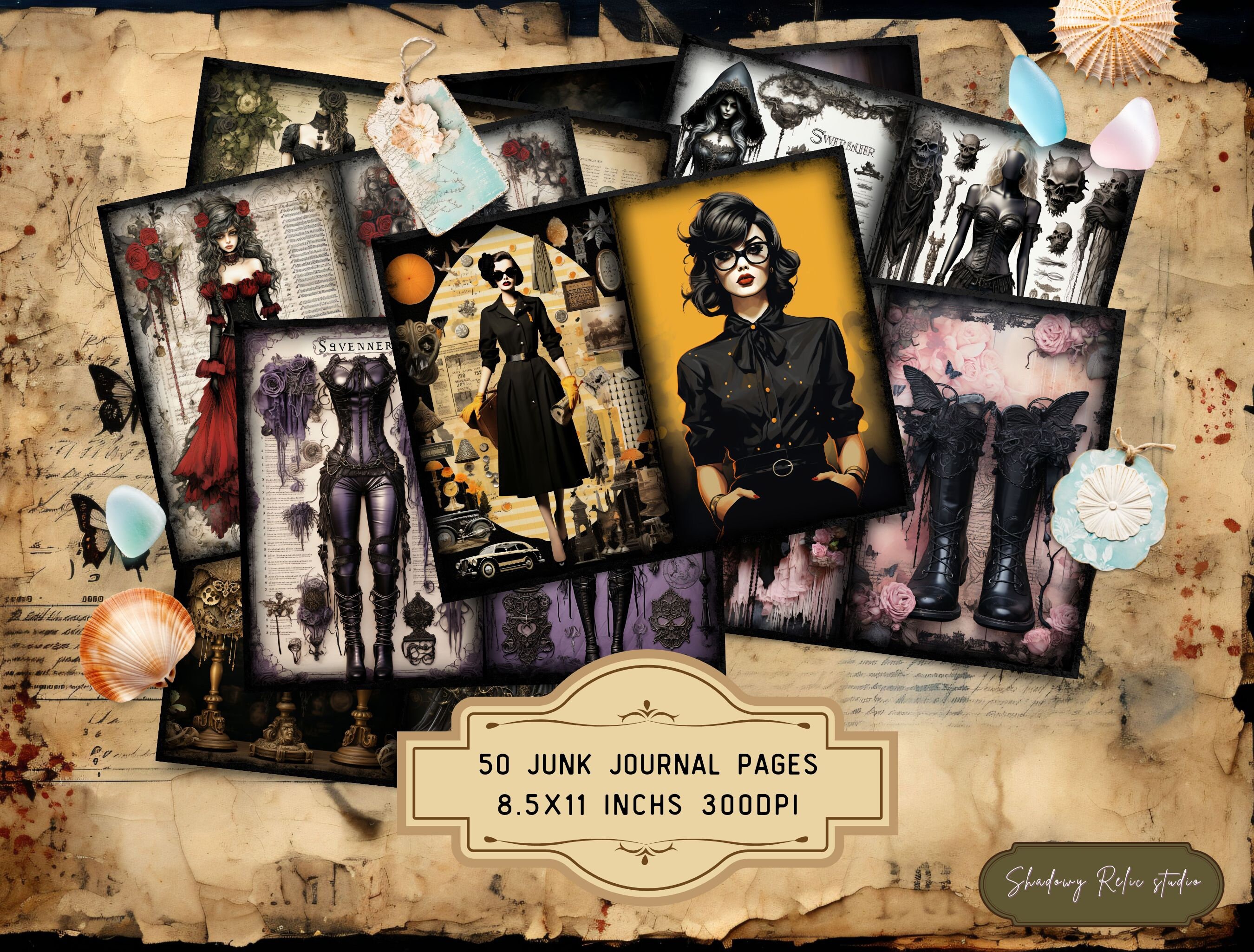 Gothic Fashion BUNDLE Junk Journal Pages Gothic Couture Junk Journal ...