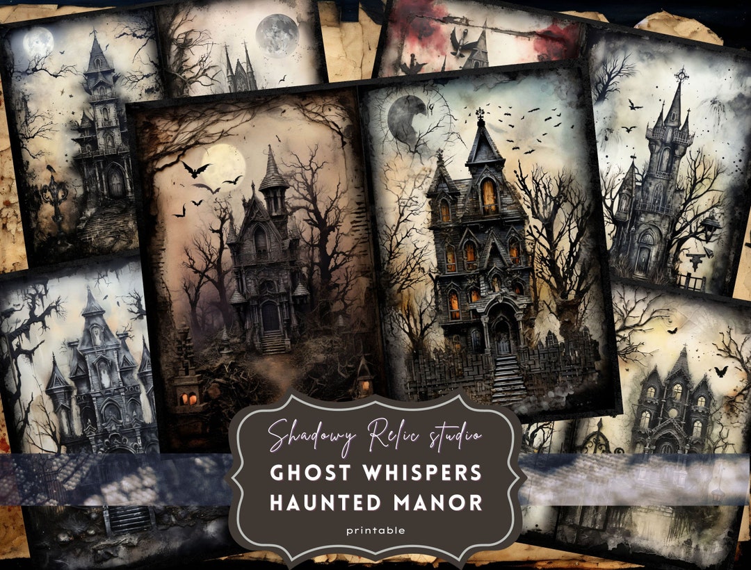 Haunted Mansion Junk Journal Pages Gothic Collage Sheets Scrapbooking ...
