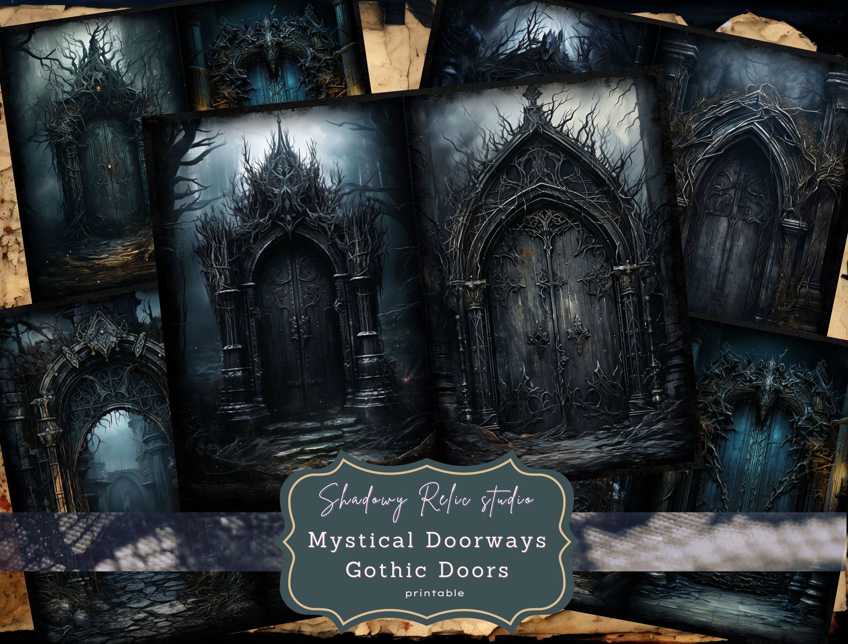 Gothic Doors Junk Journal Pages Gothic Printable Pages Collage Sheets ...
