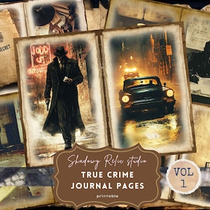 True Crime Junk Journal Kit, Gothic Noir Crime Scene Ephemera, Forensic Investigation Printables, Criminal Junk Journal Pages Detective