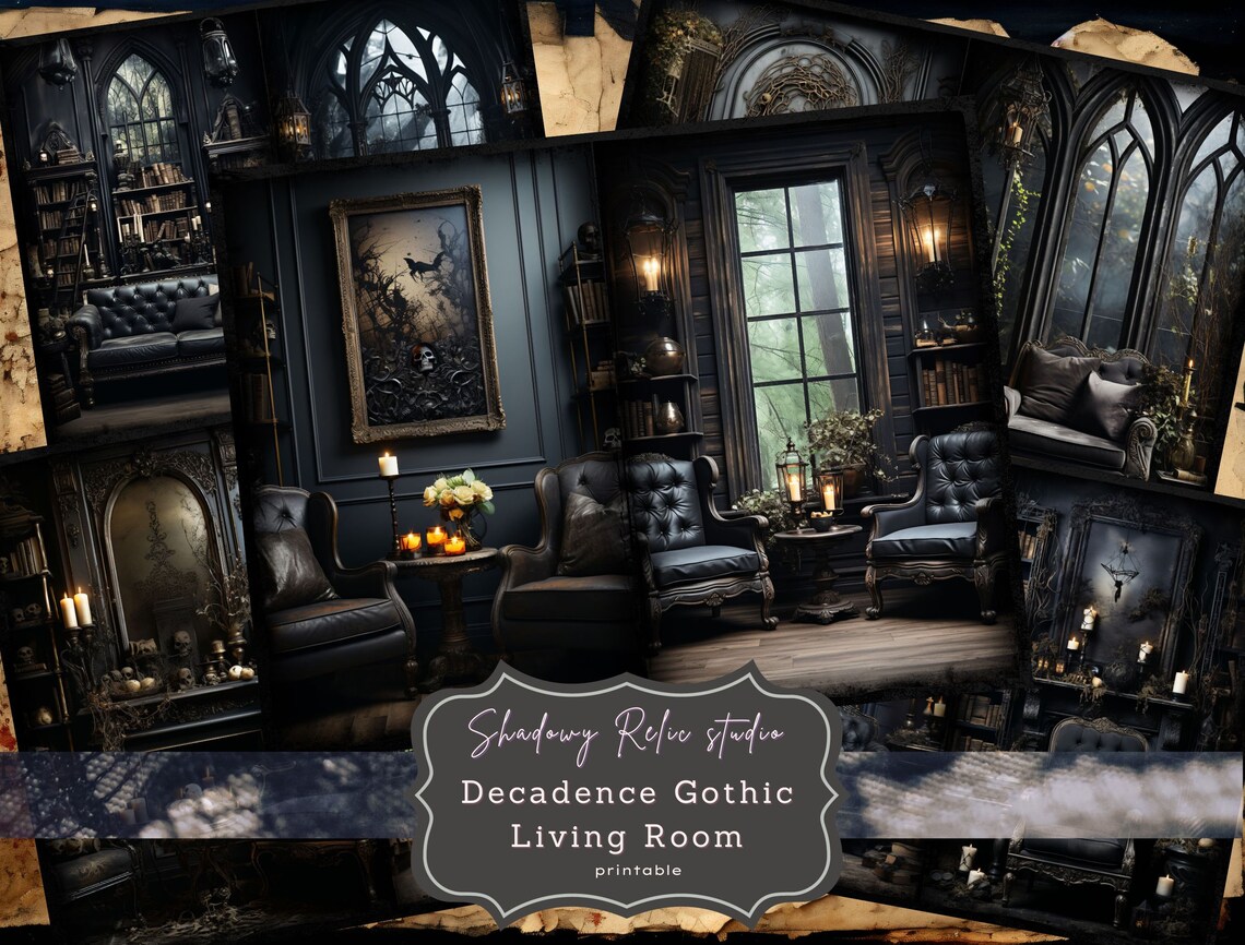 Gothic Living Room Junk Journal Pages Gothic Junk Journal Pages Collage ...