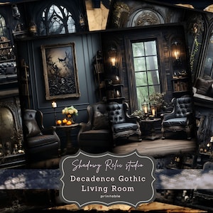 Gothic Living Room Junk Journal Pages Gothic Junk Journal Pages collage sheets scrapbooking cards ephemera Gothic Lounge Junk Journal Kits