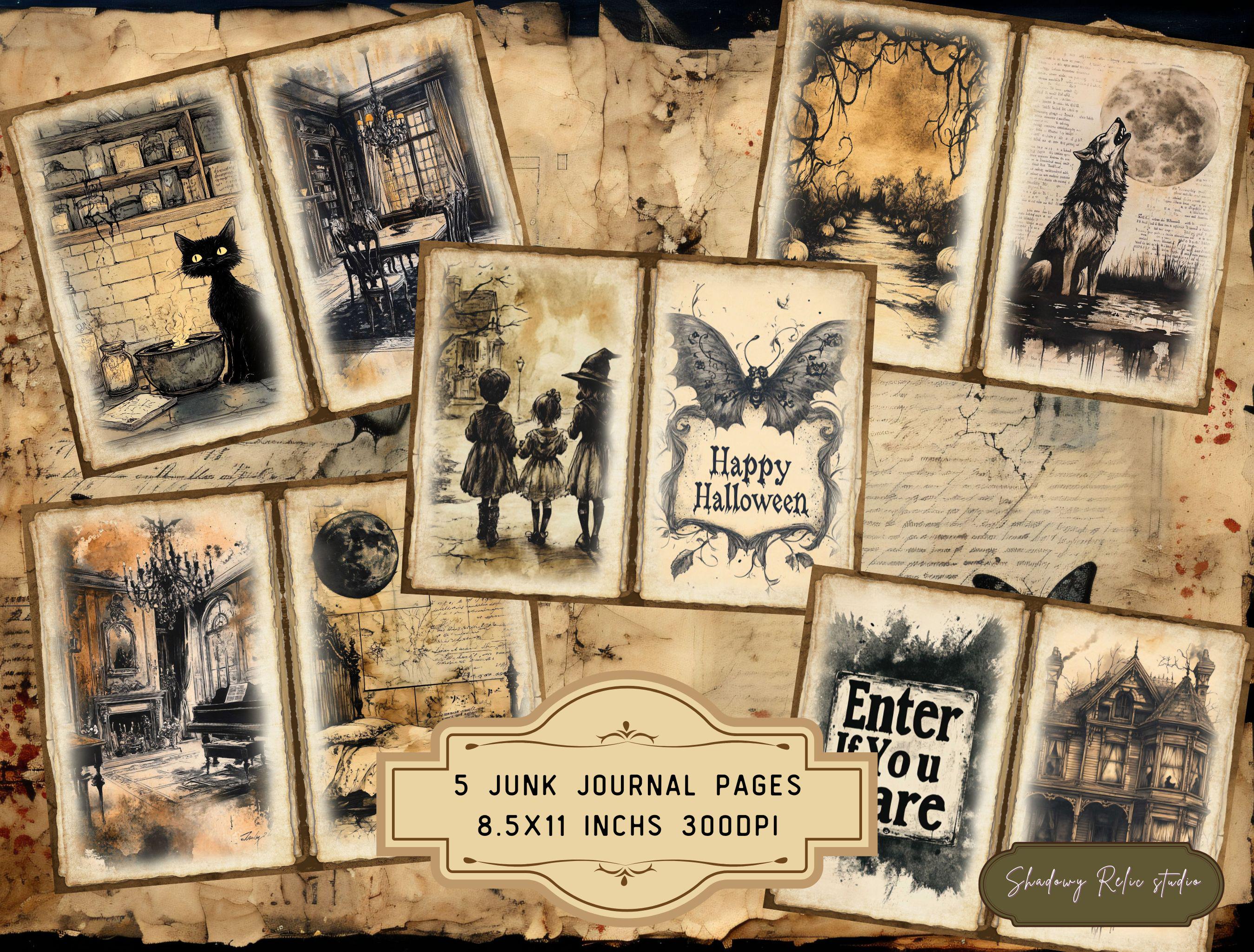 Spooky Halloween Junk Journal BUNDLE Halloween Printable Vintage ...