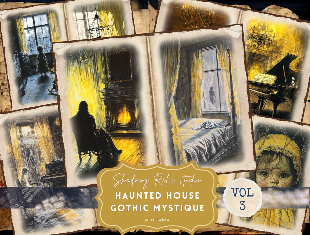 Haunted House Junk Journal Pages Haunted House Folio Junk Journal Kit ...