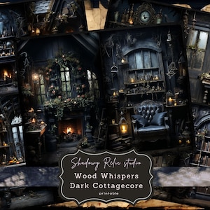 Dark Cottagecore Junk Journal Seiten Gothic Collage Blätter Scrapbooking Karten Ephemera Gothic Cottagecore Junk Journal Kits Geheimnisvoll rustikal