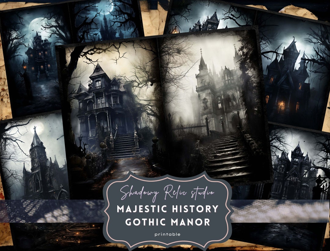 Gothic Manor Junk Journal Pages Gothic Collage Sheets Scrapbooking ...