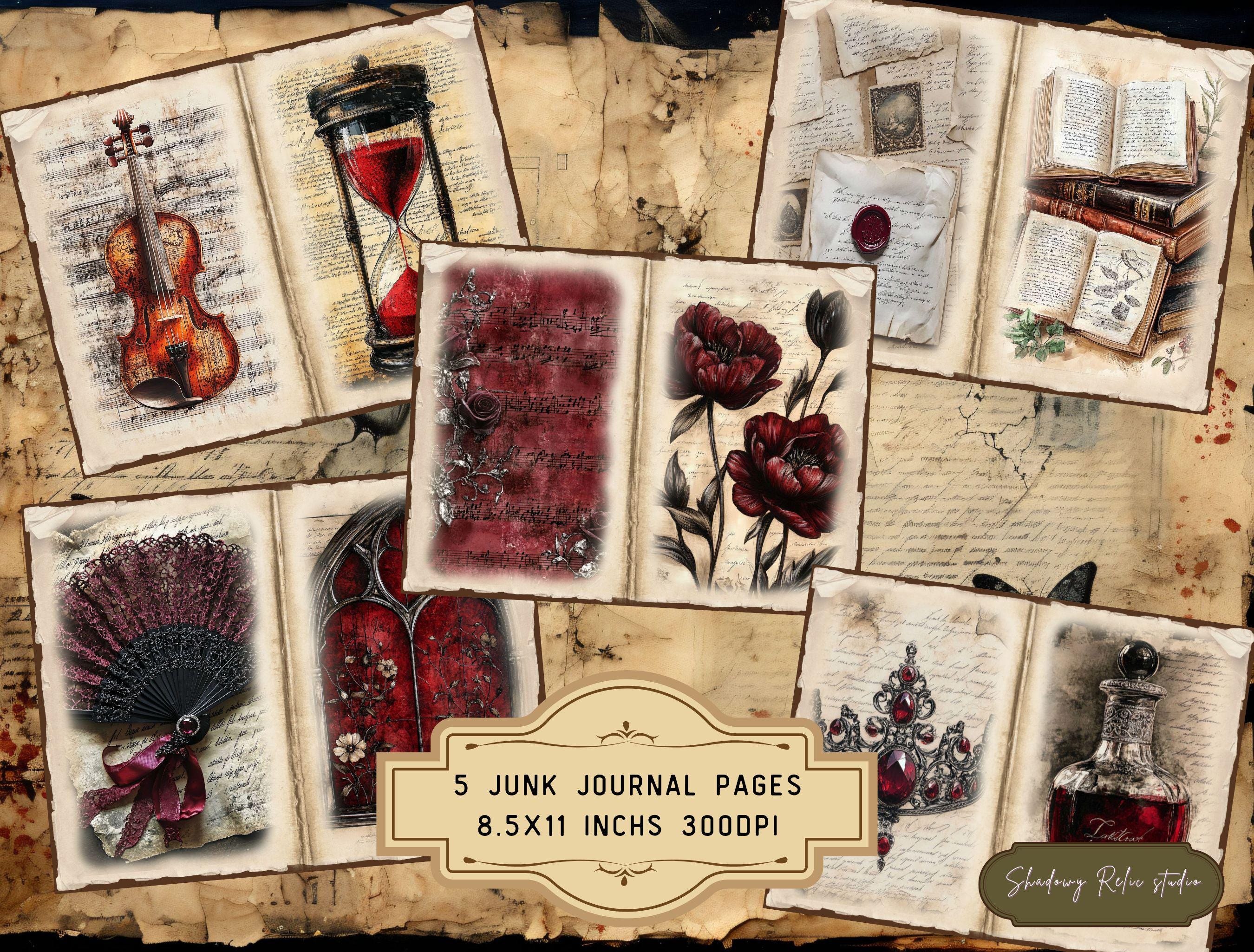 Black Ruby Junk Journal BUNDLE Gothic Junk Journal Victorian Kit Book ...