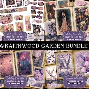 Wraithwood Garden Junk Journal pages BUNDLE Purple Dream Printable Kit Gothic Garden Junk Journal Kit Mysterious Romantic Garden Ephemera