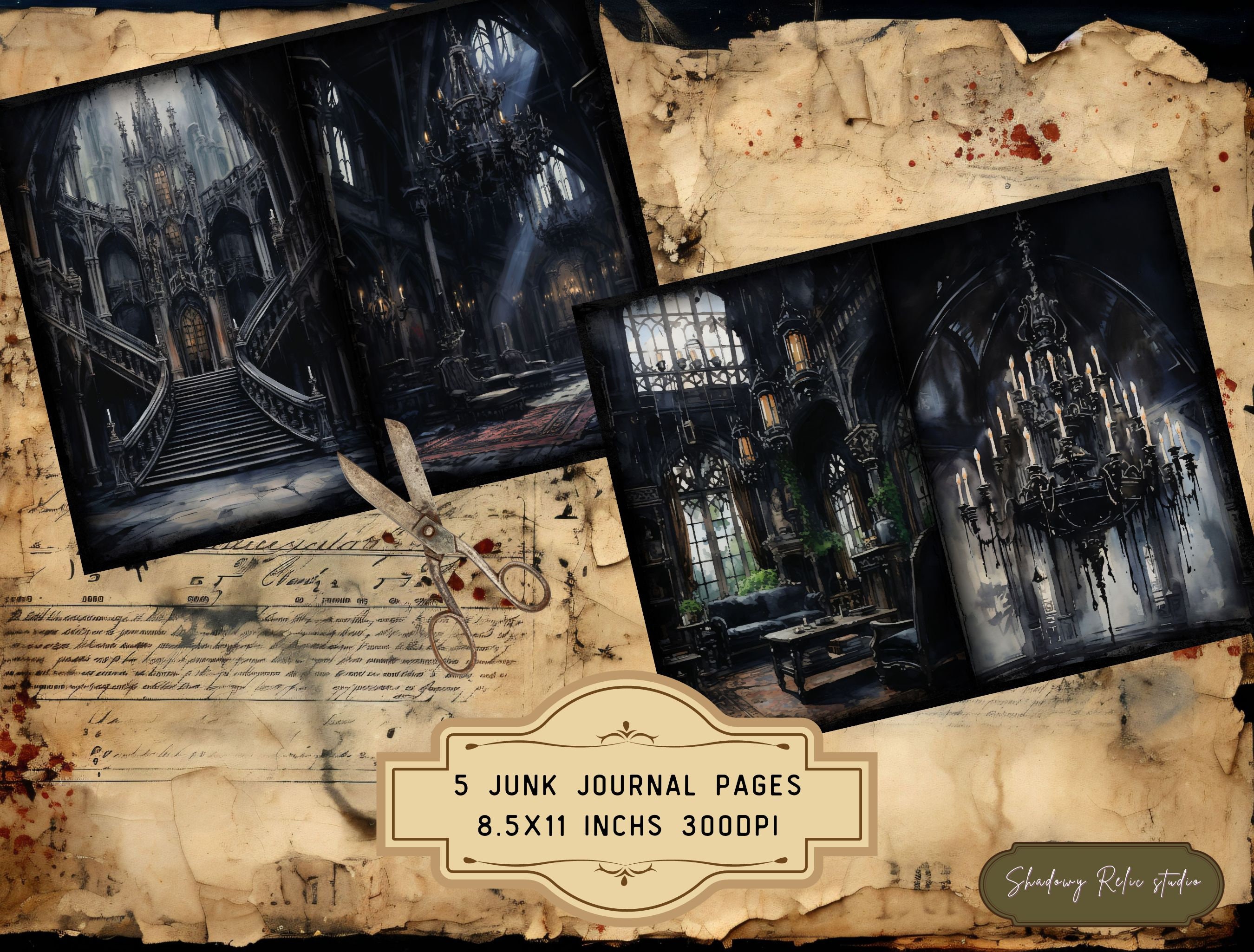 Gothic Palace Junk Journal Printable Mystical Palace Junk Journal Pages ...