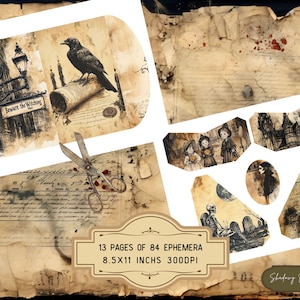 Spooky Halloween Junk Journal BUNDLE Halloween Printable Vintage ...