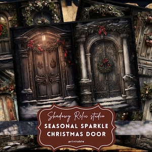 Páginas de diário de lixo para porta de Natal, páginas góticas para impressão, folhas de colagem, portas, cartões de scrapbooking, papéis enigmáticos, kits de diário de lixo efêmero