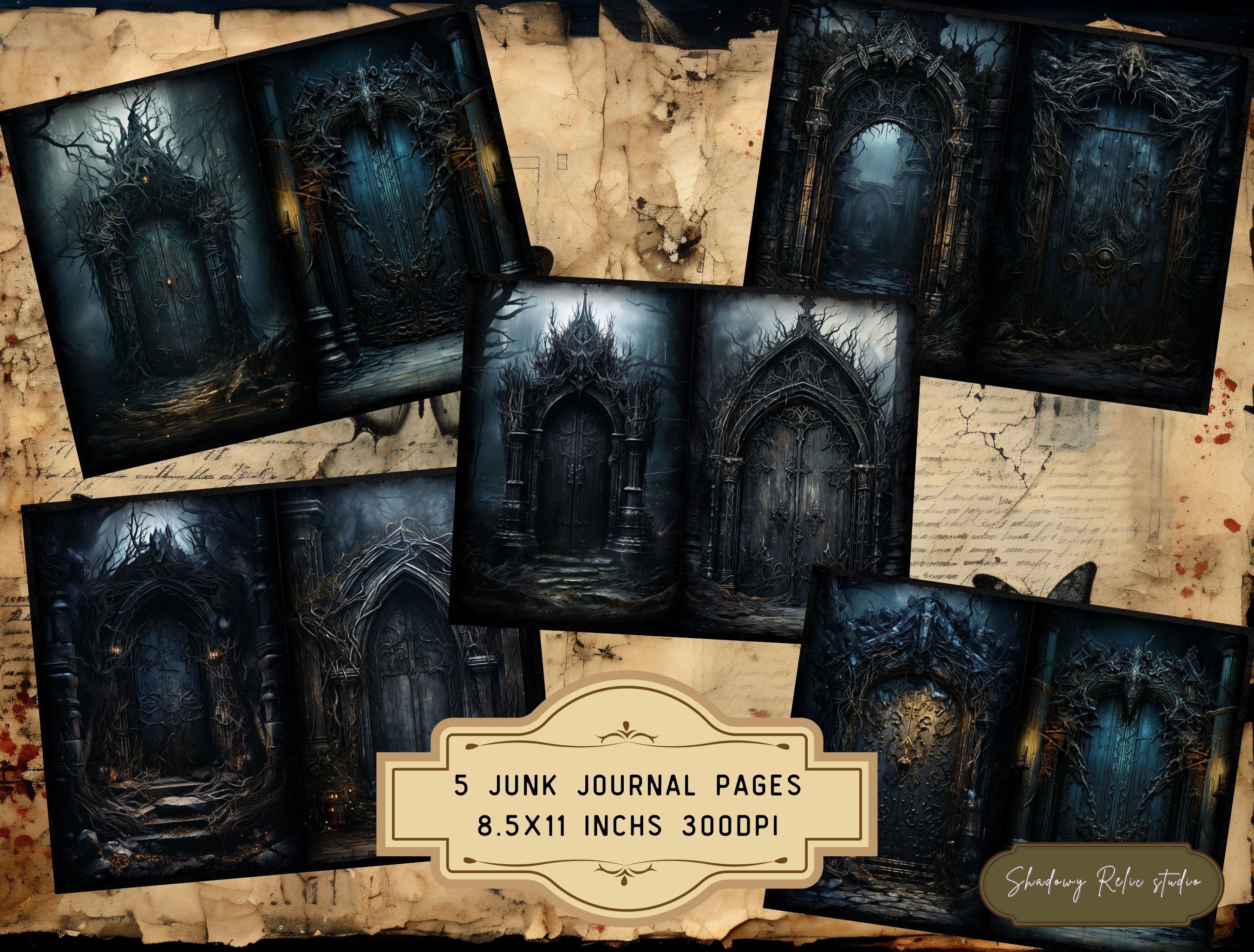 Gothic Doors Junk Journal Pages Gothic Printable Pages Collage Sheets ...