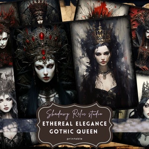 Gothic queen Junk Journal Printable Gothic Sophisticated queen Junk Journal Pages Gothic printable Pages collage sheet scrapbooking ephemera