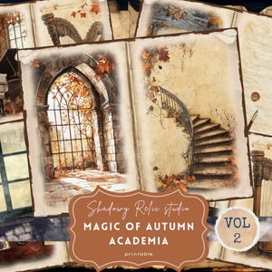 Autumn Academia Junk Journal Pages Gothic Fall Junk Journal Kit Halloween Junk Journal Raven Junk Journal Pages Dark Academia paper