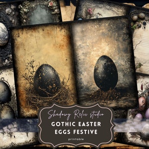 Uova di Pasqua gotiche Pagine di diario spazzatura Foglio di collage gotico cartoline per scrapbooking effimeri Kit di diario spazzatura di Pasqua gotico Uovo di Pasqua gotico