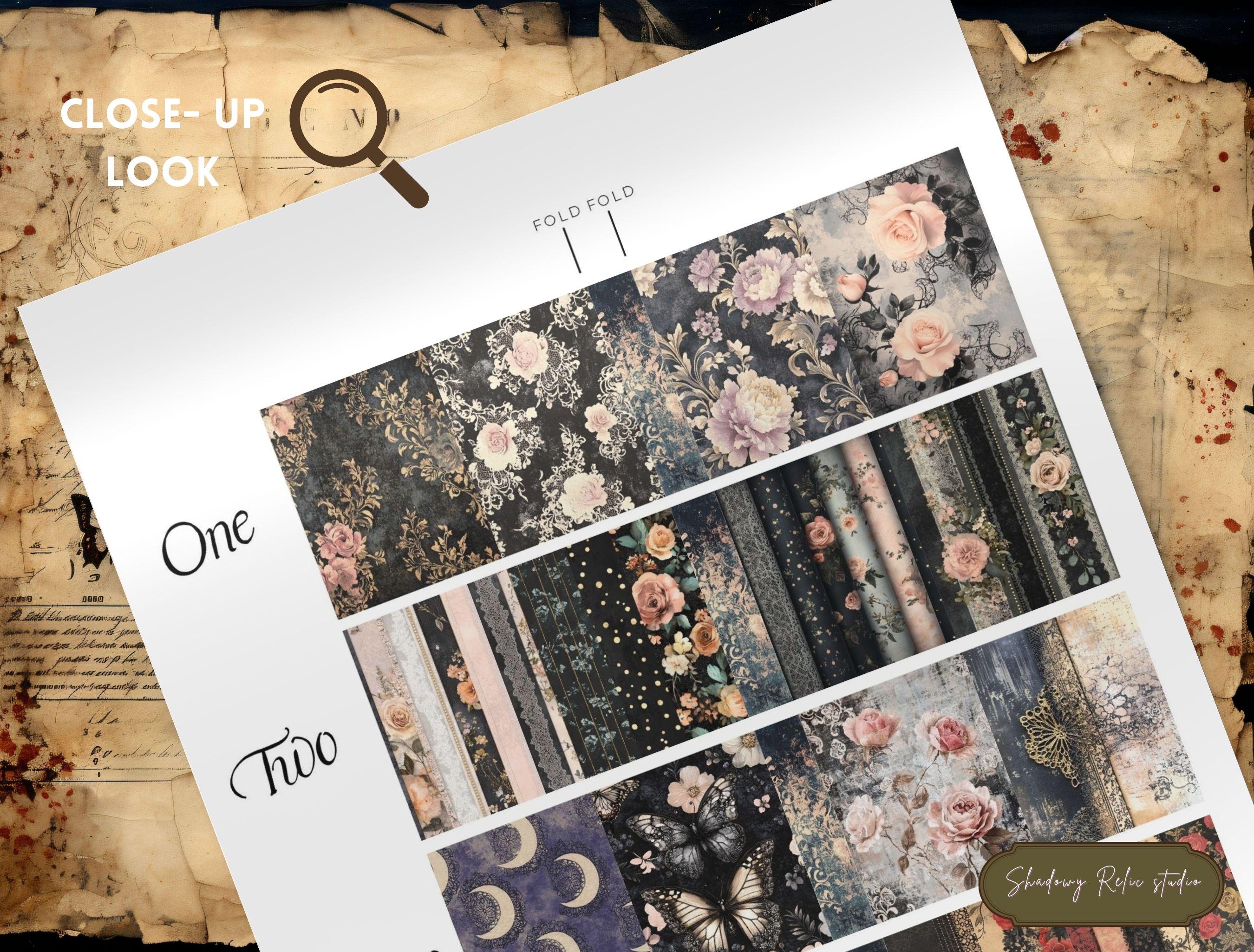 Dark Lace Junk Journal Printable Pages Purple Floral Lace Collage ...