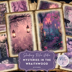 Wraithwood Garden Junk Journal Page Purple Dream Printable Kit Gothic Garden Junk Journal Kit Mysterious Romantic Victorian Garden Ephemera