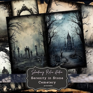 Friedhof Junk Journal Seiten Gothic Junk Journal Seiten Collage Blätter Friedhof Scrapbooking Karten Ephemera Friedhof Junk Journal Blätter