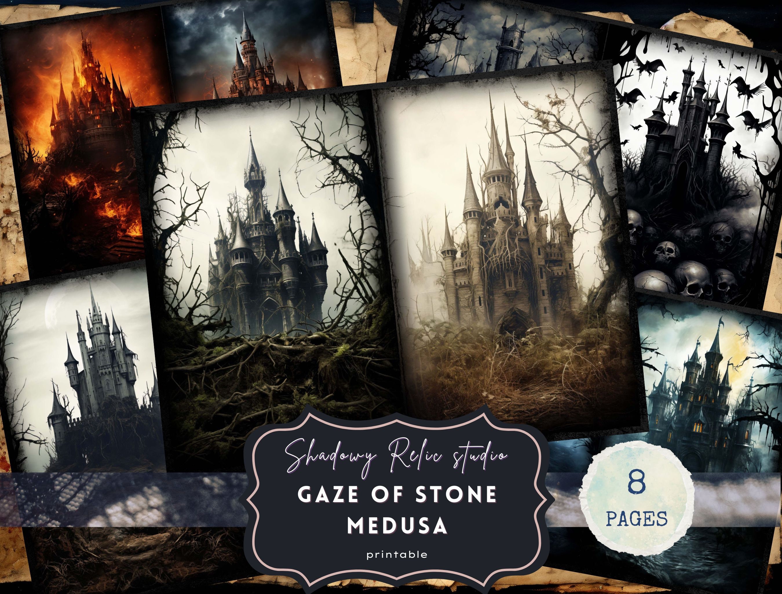 Gothic Castles Junk Journal Pages Gothic Printable Pages Collage Sheets ...