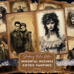 VampiresJunk Journal Printable Gothic immortal Junk Journal Pages Gothic printable Pages collage sheets scrapbooking ephemera Vampires