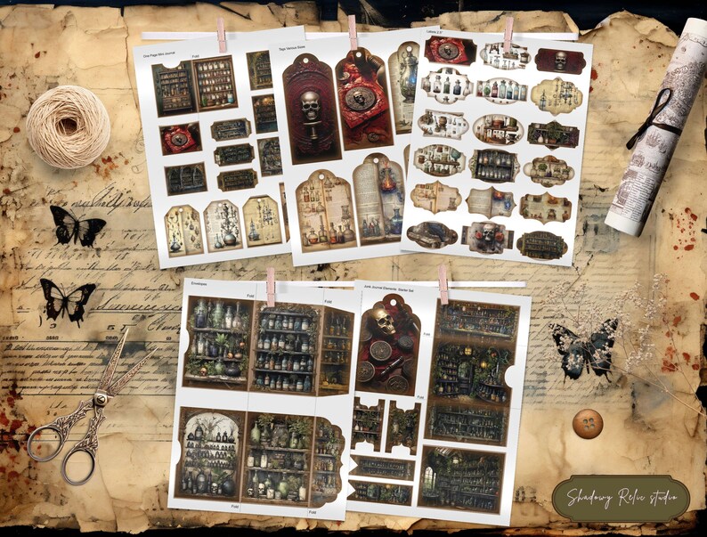 Dark Apothecary BUNDLE Junk Journal Pages Gothic Collage Sheets ...