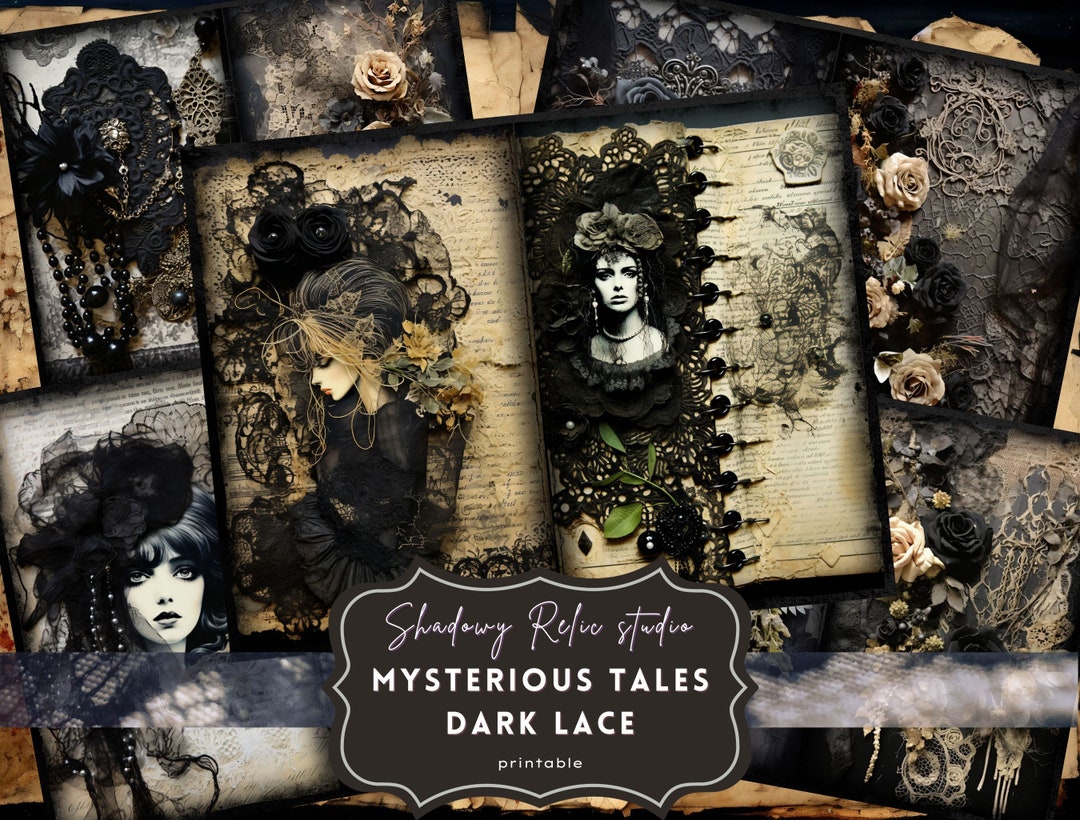 Dark Lace Junk Journal Pages Gothic Printable Pages Collage Sheets Lace ...