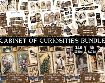 Cabinet of Curiosities Junk Journal BUNDLE Natural History Junk Journal Kit Science Vintage Ephemera Fossils Paper Victorian Spooky Kit