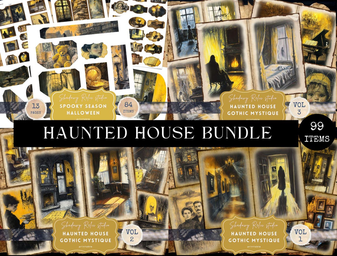 Haunted House Junk Journal BUNDLE Haunted House Folio Junk Journal Kit ...