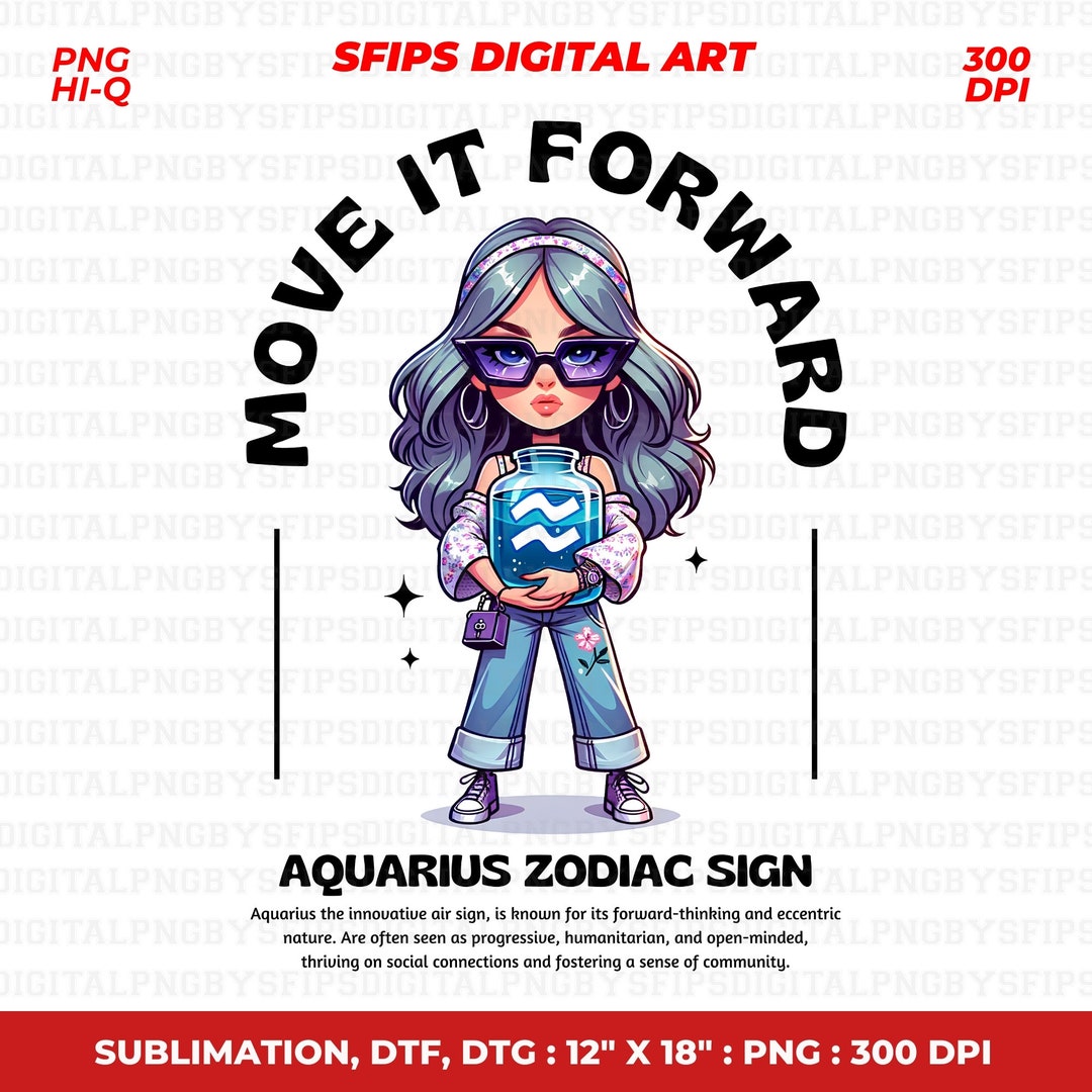 Aquarius Zodiac Sign PNG, Aquarius Sign Tshirt Design, Water Bearer Png, Aquarius Png