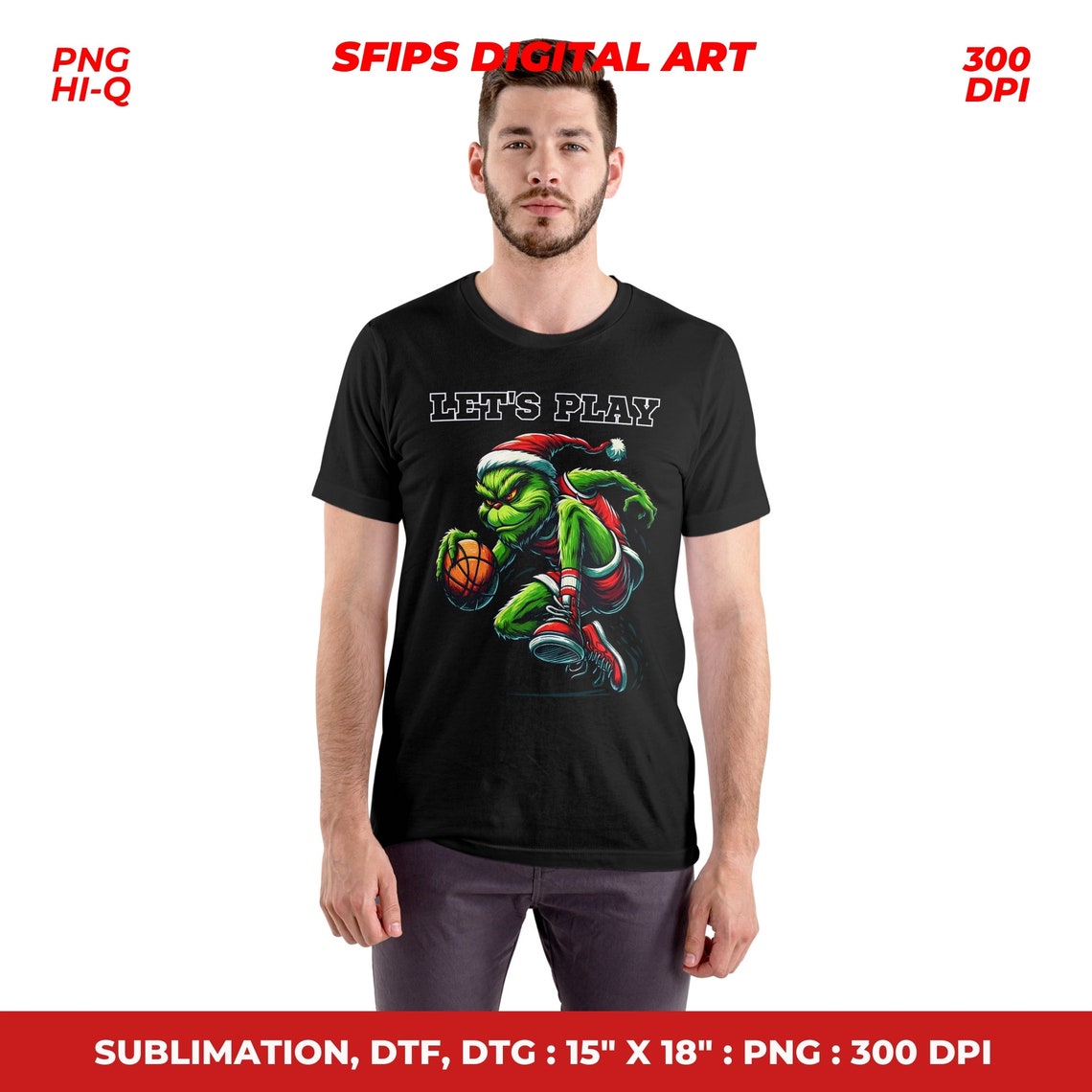 Grinch Basketball Png, Christmas Basketball Tshirt Design, Christmas