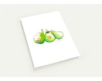 Little Green Pears Card Set Pack of 10 Greeting Cards Note Cards Wedding Baby Shower Cards Stationary Set