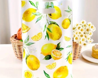 10 Limoncello Party Favor Bags -  Lemon Favor Bags- Italian Wedding Favour - Citrus Gift Bags - Lemonade Birthday Party Theme -  Baby Shower