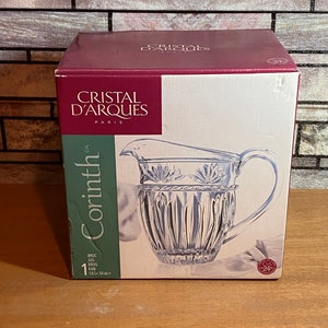 Vintage Cristal D&#39;Arques Corinth Crystal Pitcher Jug 54 Fl Oz Paris