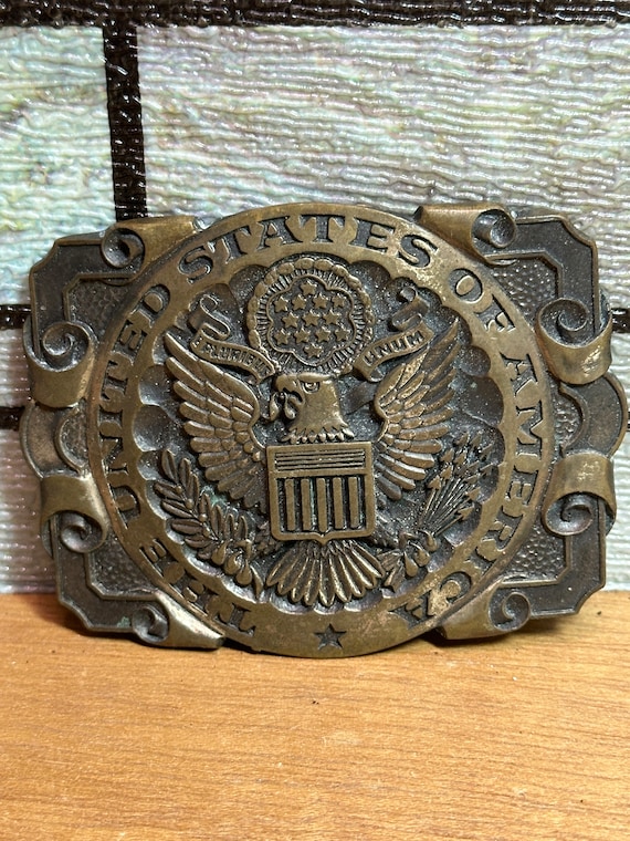 United States of America Brass Belt Buckle, Award 