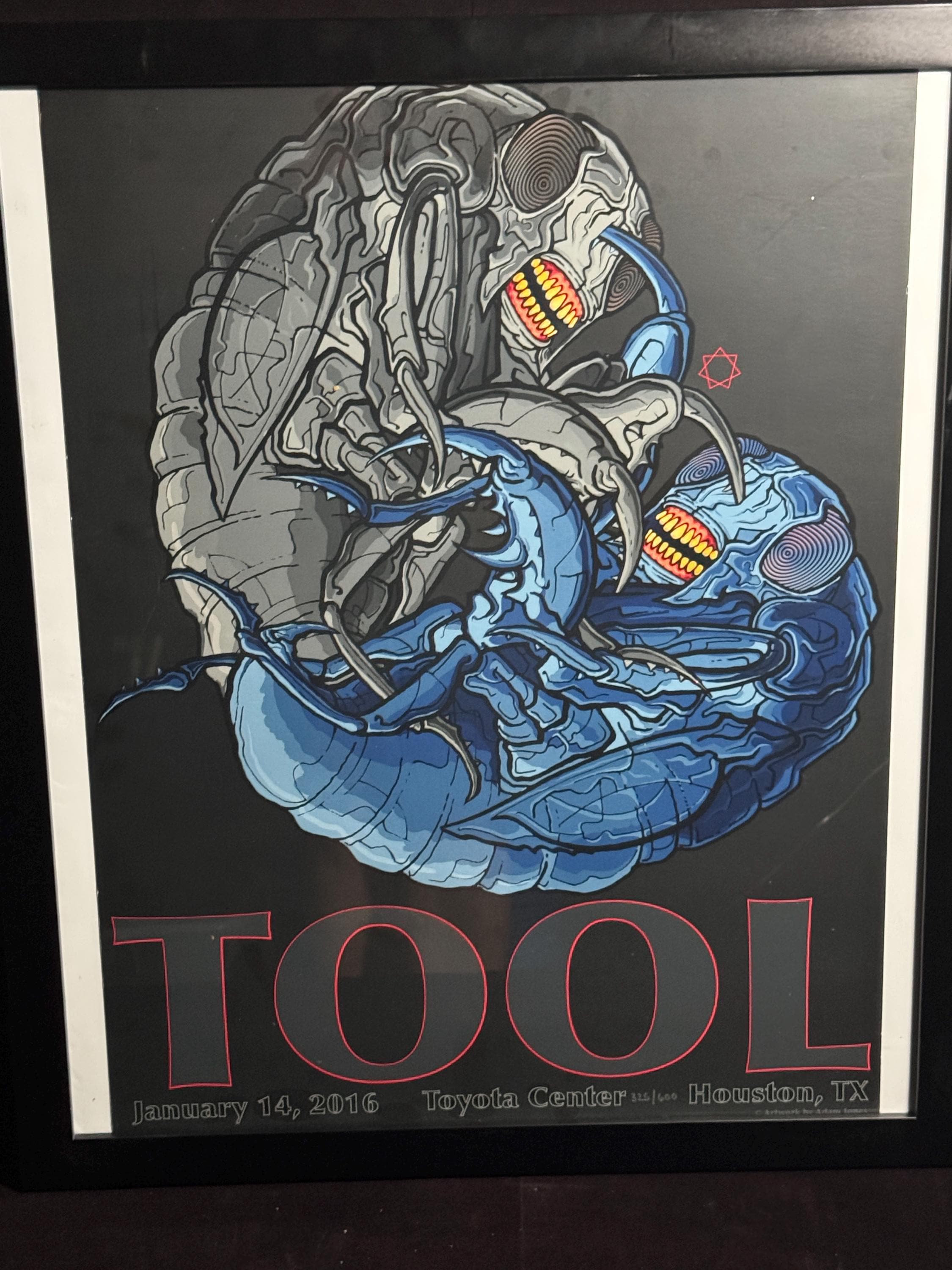 Tool Concert Poster: Adam Jones Art, Houston 2016 - Framed in