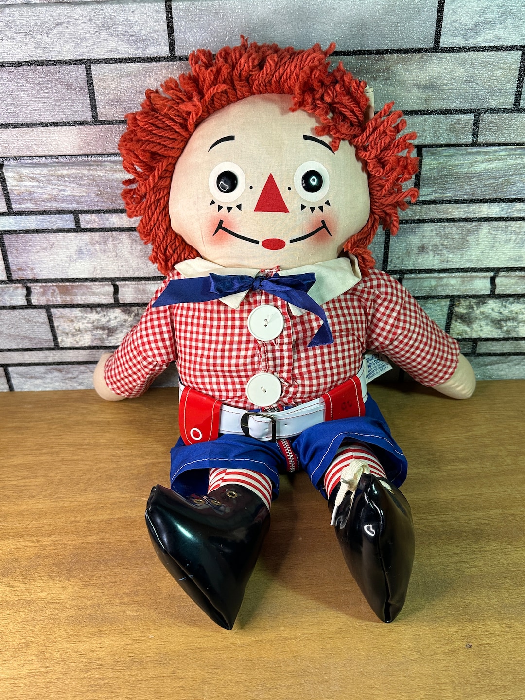 Vintage Knickerbocker Raggedy Andy Doll With Belt - Etsy