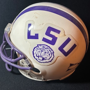 Vintage LSU On Field Full Size NCAA Football Helmet, Louisiana State University, Free Same Day Shipping