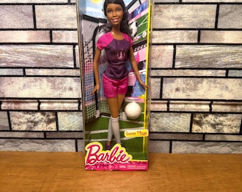 Barbie Soccer Player Brunette Purple Pink Jersey Latina Doll