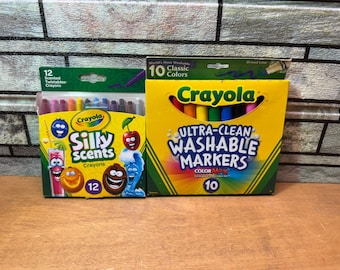 Marcadores lavables Crayola Ultra-Clean con crayones con aromas divertidos (¡punta pequeña!)