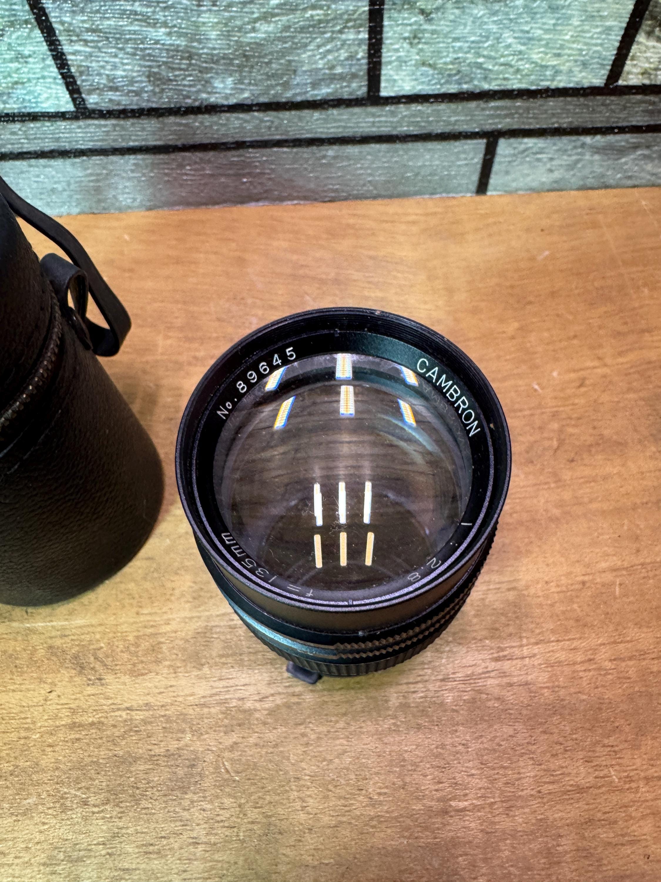 Vintage Cambron 1:2.8 F=135mm Camera Lens W/caps & Case, Olympus