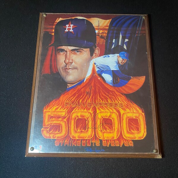 Nolan Ryan Texas Rangers, Officially Licensed MLB Autographed Photo Plaque