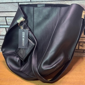 XL Steve Madden Black Shoulder Throw Bag w ID Case NWT!